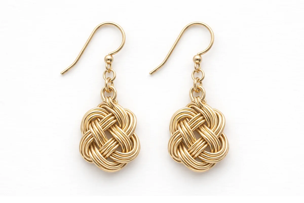 Knot Earrings, Gold