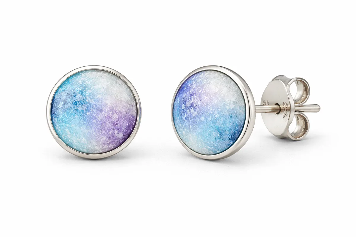 Enamel Stud Earrings, Winter